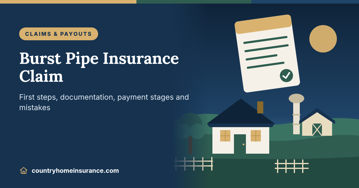 Burst Pipe Insurance Claim: What to Do, What Gets Paid & Common Mistakes