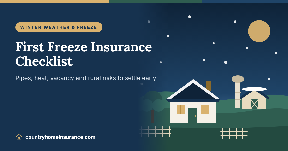 First Freeze Insurance Checklist: Pipes, Heat and Vacancy Risks (2026)