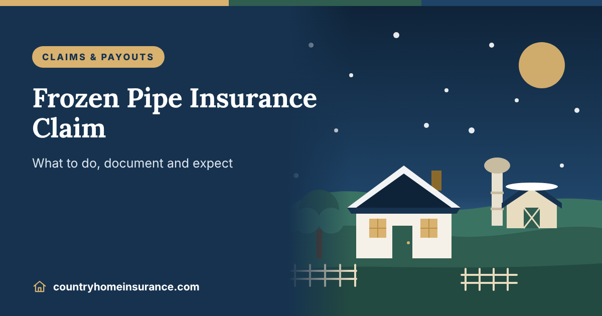 Frozen Pipe Insurance Claim: What to Do, What Gets Paid & Common Mistakes