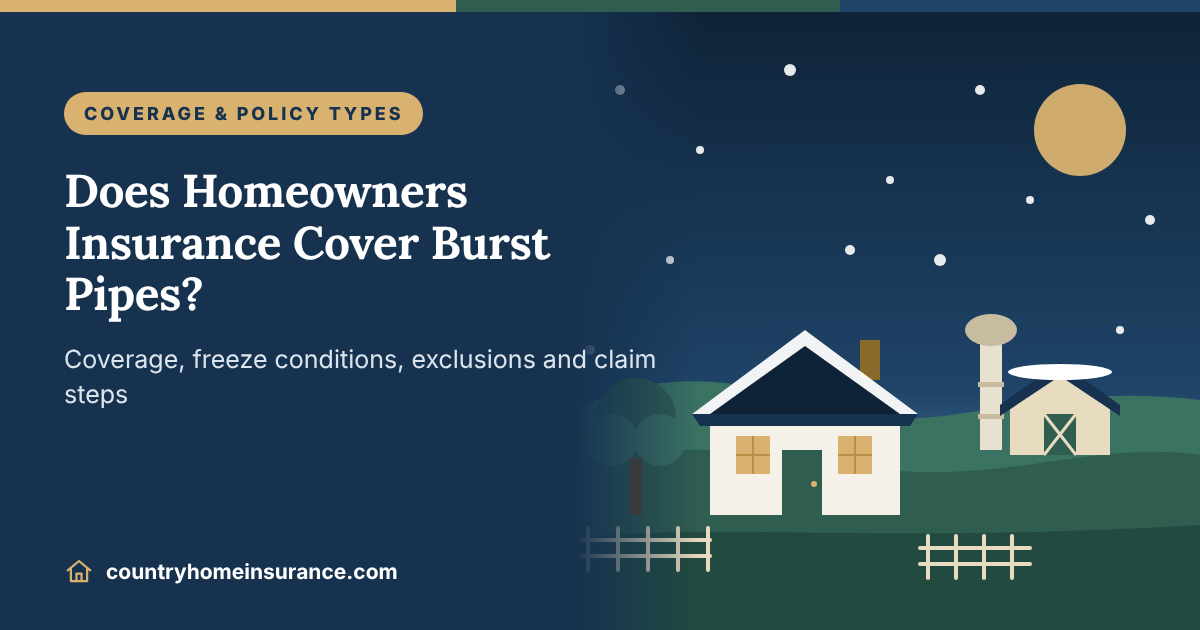 Does Homeowners Insurance Cover Burst Pipes? Coverage, Exclusions & Claim Tips