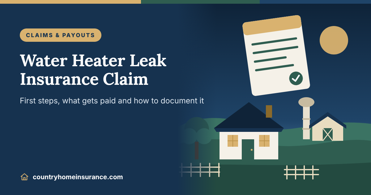 Water Heater Leak Insurance Claim: What to Do, What Gets Paid & Common Mistakes